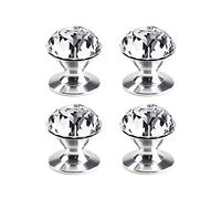 CcHhyyt 4 Pezzi Pomelli di Cristallo Autoadesivi per Armadi Cassetti Maniglia Autoadesiva di Cristallo per Porta a Specchio Porta Scorrevole Pomelli per Mobili da Rinnovare Maniglia Autoadesiva (4)