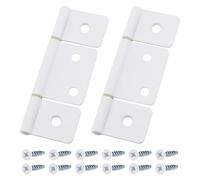 CChiai 2 cerniere a 360 gradi in acciaio al carbonio bianco a tre ante non mortalizzate, 90,5 x 33 mm, cerniera doppia per porta pieghevole con viti di montaggio, adatta per armadi e persiane