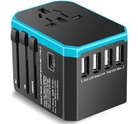 CCHKFEI Adattatore Universale da Viaggio, Adattatore Spina USA/UK/EU/AUS, 4USB, 1Type-C e 1AC Adattatore Presa, Adattatore Presa Inglese Americana Giapponese Italia Svizzera Sudafrica Messico, etc.