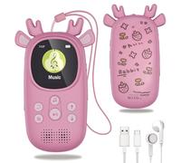 CCHKFEI Lettore MP3 per bambini da 64GB, 1.8 pollici lettore MP3 Bluetooth 5.3 con cuffie e altoparlante con radio FM, registrazioni, contapassi, cronometro, supporto fino a 128G