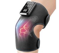 CCHYF Massaggiatore per ginocchio con calore e vibrazione e terapia della luce rossa, ginocchiera elettrica riscaldata con 5 livelli di calore 6 modalità di vibrazione, per alleviare il dolore alle