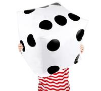 CCINEE Dadi gonfiabili giganti bianchi e neri, 50,8 cm, per interni ed esterni, per giochi ampi ludo e feste in piscina, 1 pezzo