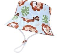 Ccipotatoo Cappello da pescatore regolabile per bambini, cappello da spiaggia traspirante per ragazzi e ragazze, Leone Blu, L