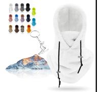 Ccipotatoo Maschera da sci, calda e pelosa, invernale, resistente al vento, per uomo e donna, bianco, Etichettalia unica