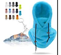 Ccipotatoo Maschera da sci, calda e pelosa, invernale, resistente al vento, per uomo e donna, blu cielo, Taglia unica