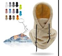 Ccipotatoo Maschera da sci, calda e pelosa, invernale, resistente al vento, per uomo e donna, cachi, Taglia unica