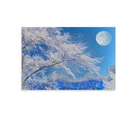 CCIZFMQ Alberi Rime Quadro Su Tela Stampe Da Parete Bright Moon Decorazioni Pittura Su Tela Stampa Pittura Poster Da Parete Di Arte per Soggiorno Camera Da Letto Ristorante Decorazione Mural