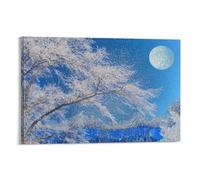 CCIZFMQ Alberi Rime Quadro Su Tela Stampe Da Parete Bright Moon Decorazioni Quadri Su Tela Stampa Pittura Poster Da Parete Di Arte Per Camera Da Letto Soggiorno 12x18inch(30x45cm)