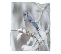 CCIZFMQ blu Jay Coperta Stampa 3D Rami della neve Tiro Bambini Microfibra Peluche Morbida E Accogliente Coperta Da Viaggio Leggera Per Divano Letto Per Adulti 80x90inch(200x230cm)