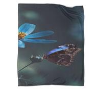CCIZFMQ Farfalla Fiore Blu Stampa 3D Bud Tiro Bambini Coperta Microfibra Morbida E Accogliente Peluche Coperta Da Viaggio Leggera Per Divano Letto E Divano Per Adulti 60x80inch(150x200cm)
