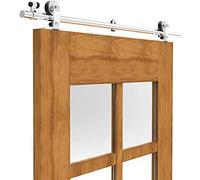 CCJH 12FT/366cm Acciaio Inossidabile Binario per Porta Scorrevole Kit Acciaio Inox Accessori per Una Porta Scorrevoli di Legno