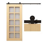 CCJH 152 cm/5 FT Sistema di Porta Scorrevole Hardware Kit di binario per Porta Scorrevole Nero (Forma di T)