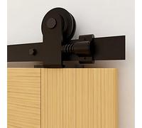 CCJH 183 cm/6FT Sistema di Porta Scorrevole Hardware Kit di Guida per Porta Scorrevole Nero (Forma di T)