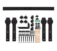 CCJH 5FT-1.52M Binario per Porta Scorrevole Doppia Anta Kit a Soffitto Set con Sistema di Guide a Staffa a Forma di L