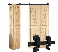 CCJH 6FT/183 cm Bi-Folding - Set di binari scorrevoli per porte scorrevoli a 4 porte, sistema per porte scorrevoli (nessuna porta)