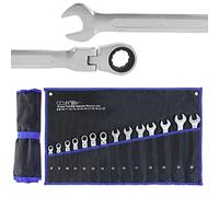CCLIFE 14 Pezzi Set Chiavi a Cricchetto flessibile 8-22 mm Cr-V 72 Denti Chiavi a Cricchetto Snodate