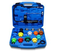 CCLIFE 18 Pezzi Universale Radiatore Pressione Tester Kit, Set di Tester per Sistema di Raffreddamento, Strumento ad Aria compressa per Auto - Blu