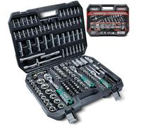 CCLIFE 187 Pezzi Set di Chiavi a Bussola Cr-V con Cricchetto 72 Denti, Bussole und Ed Inserti, Maniglia Girevole, Barra di Prolunga, Kit di Attrezzi Meccanici per Auto