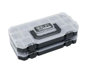 CCLIFE 2 Pezzi Organizer Porta minuteria Trasparente impilabili 29,5 x15,5 x10 cm con scomparti Divisori interni rimovibili cassetta minuteria