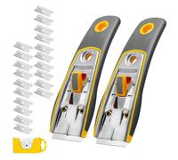 CCLIFE 2 pezzi Raschietto Vetroceramica Professionale con 20 Lame di Ricambio, Raschietto Piano Induzione per Rimuovere Etichette, Decalcomanie, Pulire Vetri, Fornelli e Adesivi