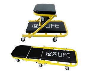 CCLIFE 2in1 Auto Workshop Rolling Board Assembly Rolling Board Workshop Stool Assembly Sgabello fino a 150 kg con 6 ruote girevoli a 360 gradi