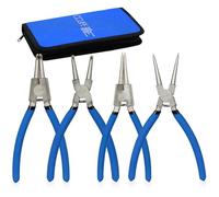 CCLIFE 4 Pezzi Pinza per Seeger 225 mm con Maniglie Antiscivolo Pinza anelli kit Pinze Seeger interni esterni
