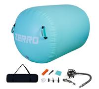 CCLIFE Air Roller Allenamento da Ginnastica Artistica Air Barrel Φ60X100cm con Borsa il Trasporto Pompa aria Casa Yoga Campeggio Palestra Formazione Cheerleading Blu-verde