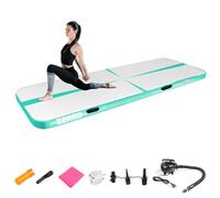 CCLIFE Air Track Tappetino Ginnastica Artistica 3m 10cm con Borsa il Trasporto Pompa aria Casa Yoga Campeggio Palestra Formazione Cheerleading Verde