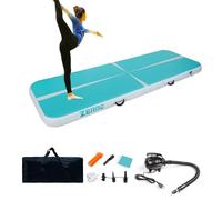 CCLIFE Air Track Tappetino Ginnastica Artistica 3m 20cm con Borsa il Trasporto Pompa aria Casa Yoga Campeggio Palestra Formazione Cheerleading Blu-verde