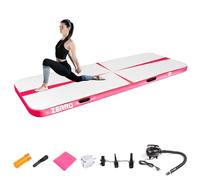 CCLIFE Air Track Tappetino Ginnastica Artistica 5m 10cm con Borsa il Trasporto Pompa aria Casa Yoga Campeggio Palestra Formazione Cheerleading Rosa