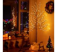 CCLIFE Albero Luminoso da Interno 180cm, Lampada LED con Funzione Memoria, Albero di Ciliegio Illuminazione, Bianco Caldo, IP44, 200 LED Albero con Luci
