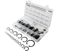 CCLIFE Assortimento di 300 anelli di arresto radiale | Assortimento di anelli di sicurezza E-Clip per applicazioni interne, diametro da 3 a 32 mm per lavori in officina