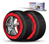 CCLIFE Calze da Neve per Auto 2 Pezzi Catene da Neve in Tessuto, Compatibili con ABS e ESP, Facili da Installare, Misura S M L XL XXL, Adatte per Pneumatici da R13 a R22