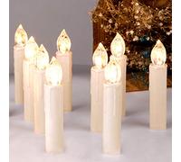 CCLIFE Candele LED luci albero di natale candela elettrica con fiamma candela elettrica con fiamma luci natalizie candele con Telecomando:bianco caldo