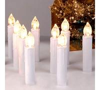CCLIFE Candele LED luci albero di natale candela elettrica con fiamma candela elettrica con fiamma luci natalizie candele con Telecomando:bianco caldo