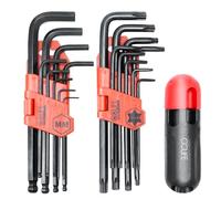 CCLIFE Chiavi Torx Set Chiavi Esagonali 19 pz, 1.5mm-10mm & T10-T50 Cr-V Testa Sferica con Impugnatura a T Brugola