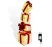 CCLIFE LED Regalo Decorazione Natalizia Set di 4, Versione a corrente, LED Decorazione di Natale Scatole Regalo Natalizie Luminose, CushHom