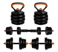 CCLIFE manubri regolabili palestra 2 Set, set di pesi professionale 20/25/30/40kg con manubri corti e barra lunga collegata con tubo in acciaio