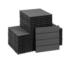 CCLIFE Pavimento WPC per Esterni, Piastrelle da Giardino, Pavimento Incastro, Piastrelle per Esterno, 30x30 cm, Impermeabile Antiscivolo, Adatto per Balconi e Giardini, Grigio Chiaro