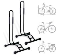 CCLIFE Rastrelliera Biciclette da Pavimento per 29'' Bici Con Larghezza Pneumatici Fino a 65 mm Supporto Per Bici in Ferro 42,7x39,5x80 cm