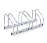 CCLIFE Rastrelliera Biciclette da Pavimento per 3 Bici con Larghezza Pneumatici Fino a 65 mm Supporto per Bici in Ferro 71 x 32 x 26 cm