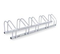 CCLIFE Rastrelliera Biciclette da Pavimento per 5 Bici con Larghezza Pneumatici Fino a 65 mm Supporto per Bici in Ferro 130 x 32 x 26 cm