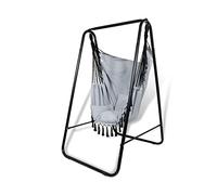 CCLIFE Sedia Amaca con supporto Sedia Sospesa Poltrona Sospesa da Giardino per interno Esterno Giardino Capacità di Carico 100 kg, Color:Grigio