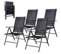 CCLIFE Sedia da Giardino, Metallo Alluminio, Grigio Scuro, 4 Pezzi