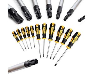 CCLIFE Set Cacciaviti Torx professionali precisione T6-T40 magnetici,11 Pezzi Con foro