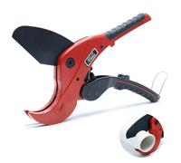 CCLIFE Tagliatubi in pvc 42/64mm, Tagliatubi Portatile regolabile con cricchetto per tubi in Plastica PVC/PE/PP/PEX/PPR