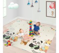 CCLIFE Tappetino da gioco per bambini, 196 x 176 x 1 cm, pieghevole, antiscivolo, portatile, impermeabile, per interni ed esterni, colorato