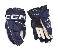 CCM Tacks XF80 - Guanti da hockey su ghiaccio, 10 pollici, colore: Blu navy/bianco