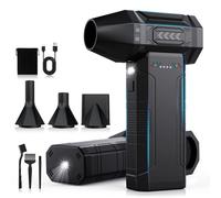 CCmall 4-IN-1 Aria Compressa, Elettrico Air Duster, 200000RPM Pressione MAX 300g, Super Potere Soffiatore Aria Compressa Spray con Luce LED, per il Computer All'aperto Casa Materasso ad aria