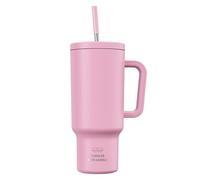 CCN Borraccia con Cannuccia, tazza termica da 1,2 l, mantiene il calore per 10 ore e si raffredda per 34 ore, thermos senza BPA, bicchiere in acciaio inox con cannuccia, impermeabile al 100%, Rosa